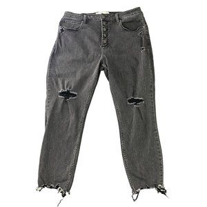 Abercrombie & Fitch Curve Love Distressed High Rise Ankle Jeans Size 32 14R